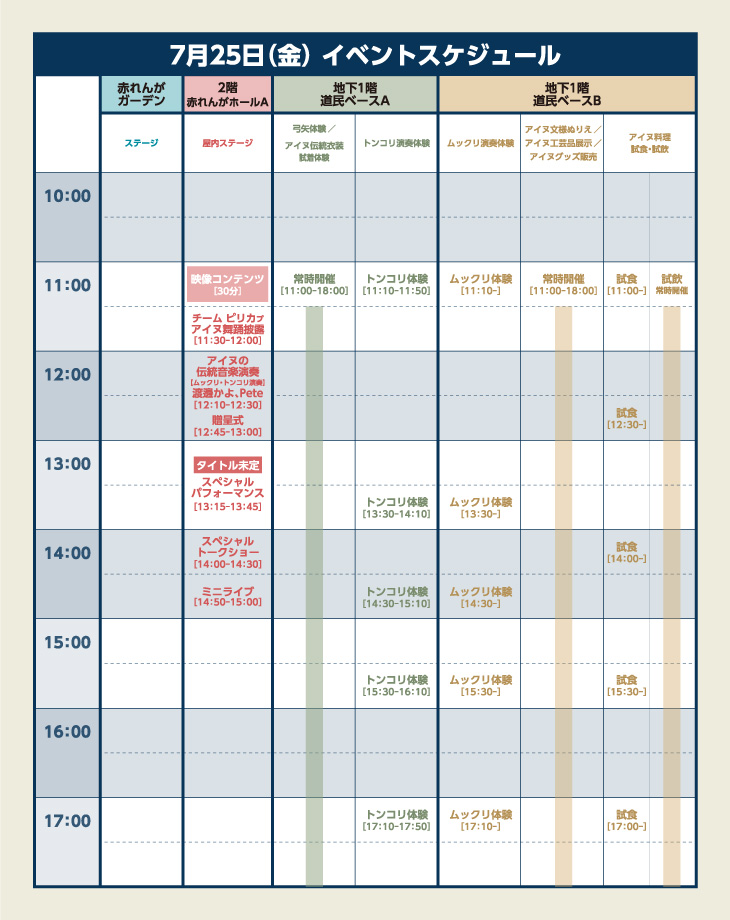 雨の日のスケジュール表　7月25日
