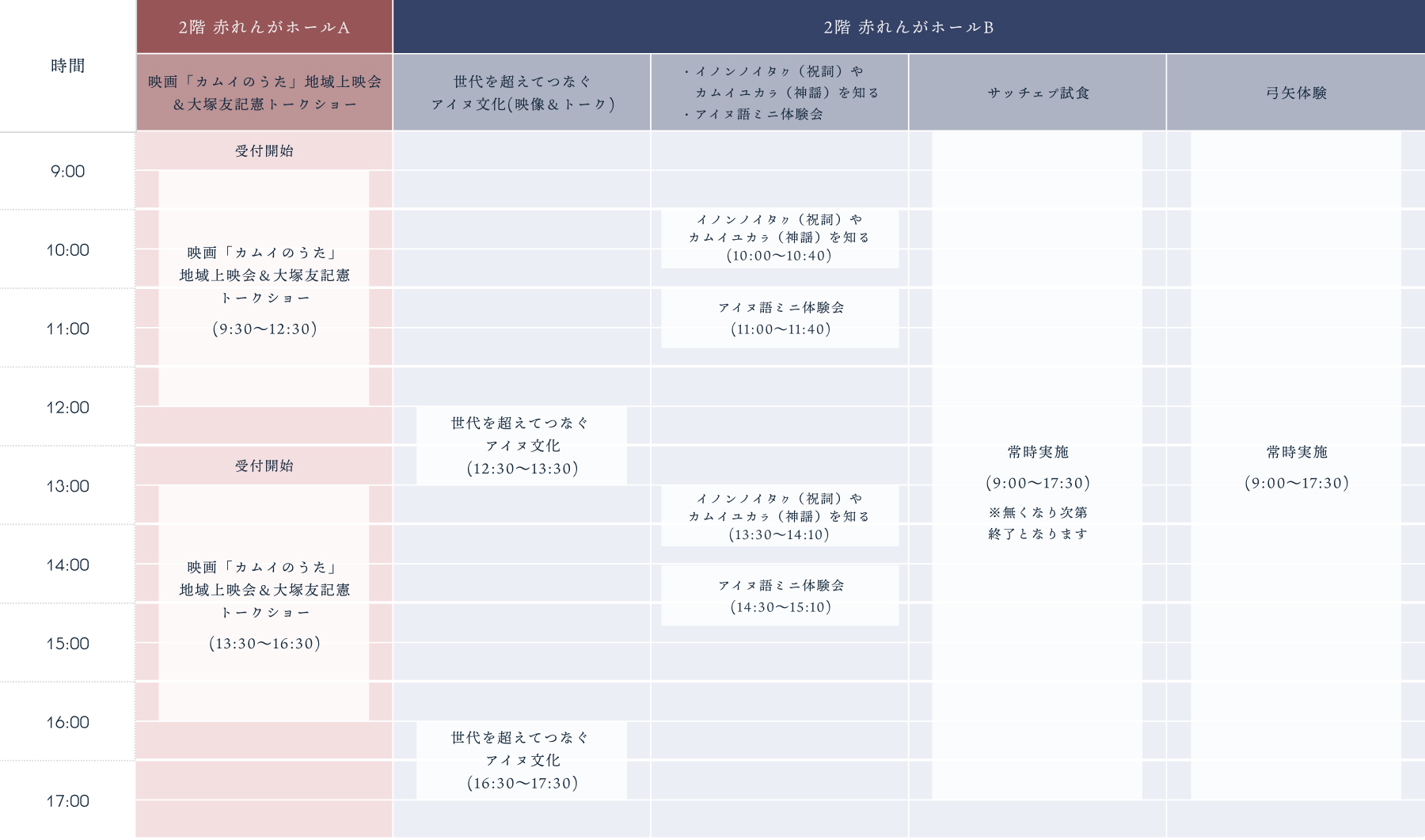 3月7日（土）のスケジュール