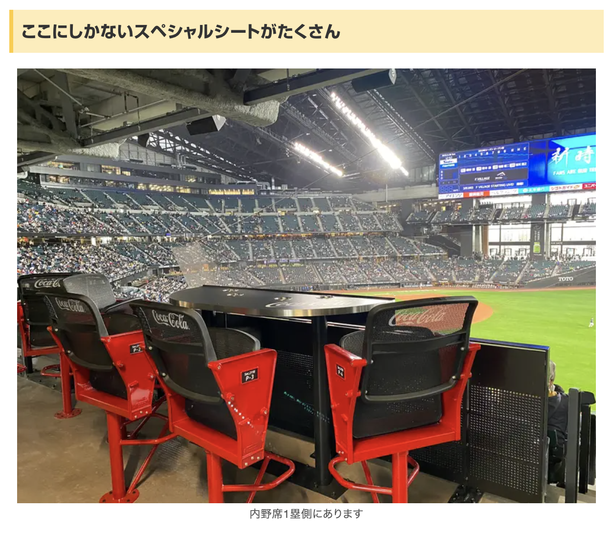 コカコーラシート 10/17 1塁席 S列